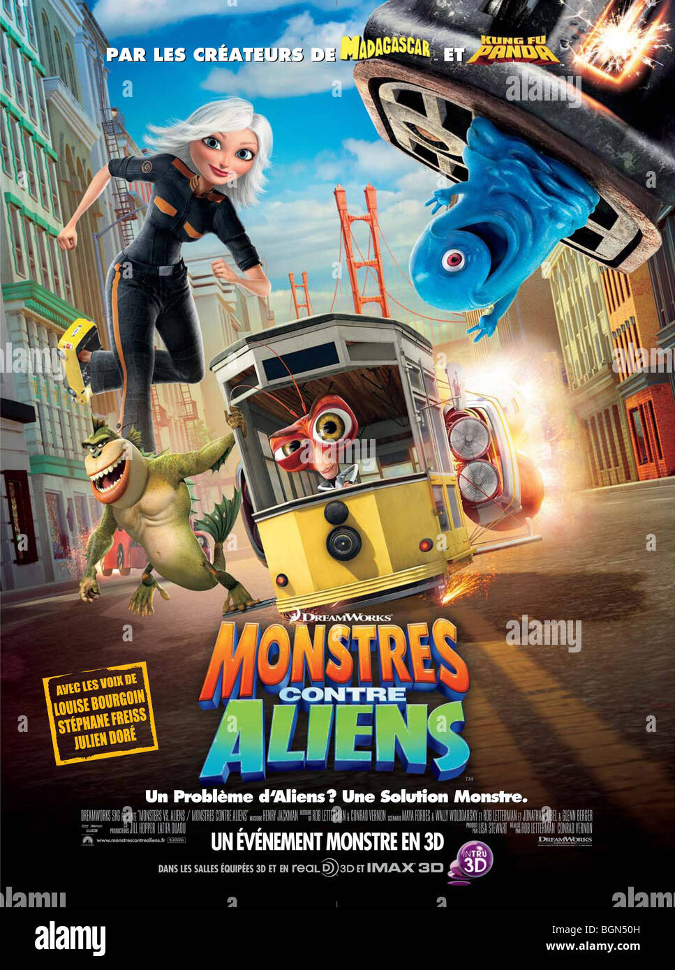 Monsters Vs Aliens-Jahr: 2009 Regie: Rob Letterman, Conrad Vernon Animationsfilm-Poster (Fr) Stockfoto