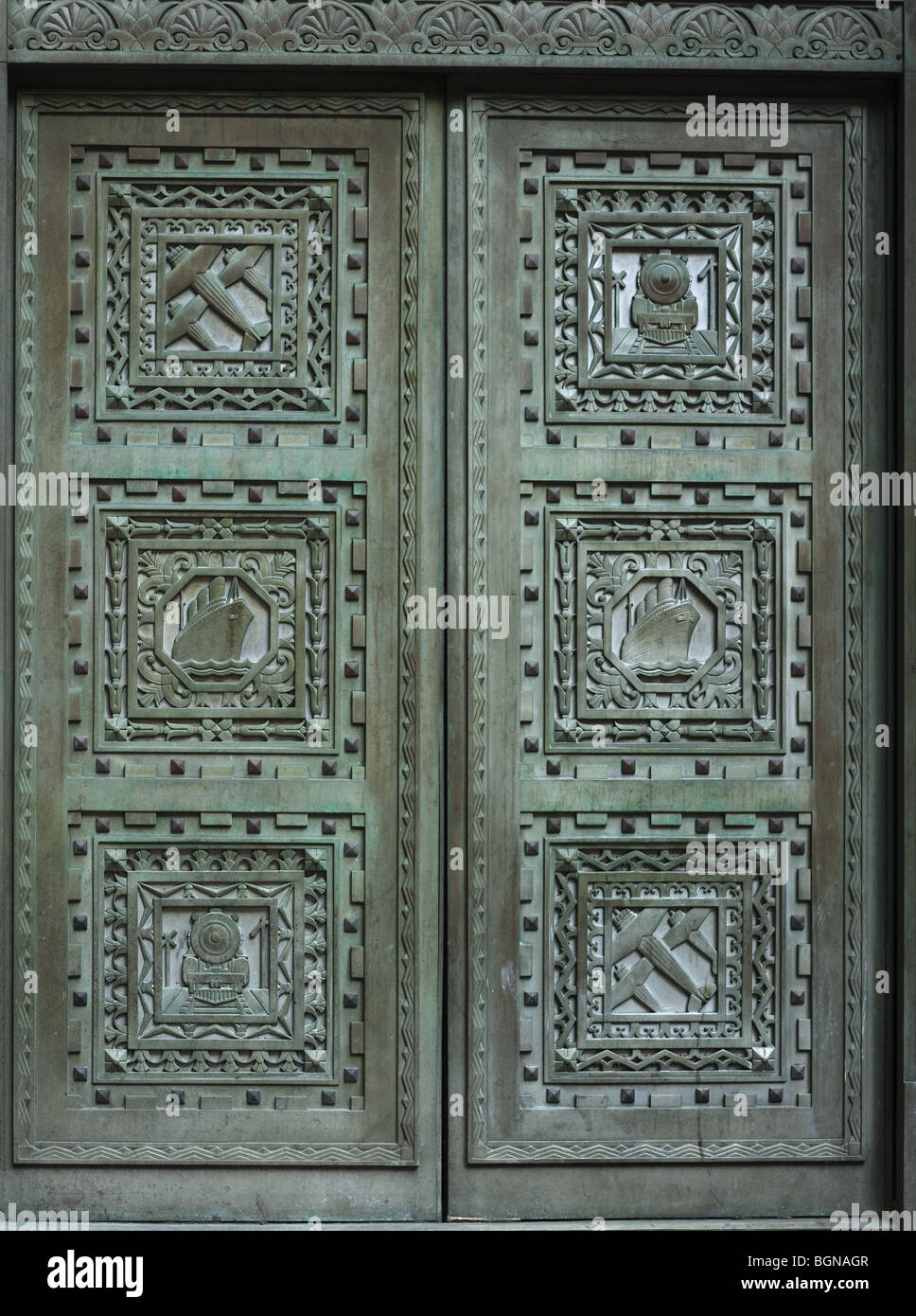 20 Exchange Place, Financial District, New York, ehemals City Bank Farmer Trust Co. entworfen von Kreuz und Kreuz, 1931 in der Kunst Stockfoto