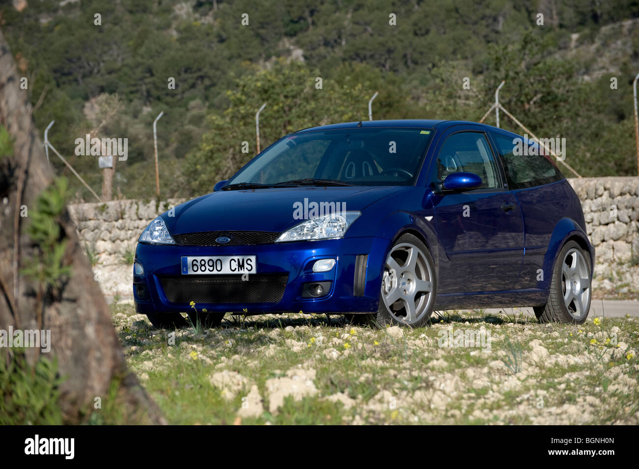 Blauen Ford Focus RS Auto Stockfoto