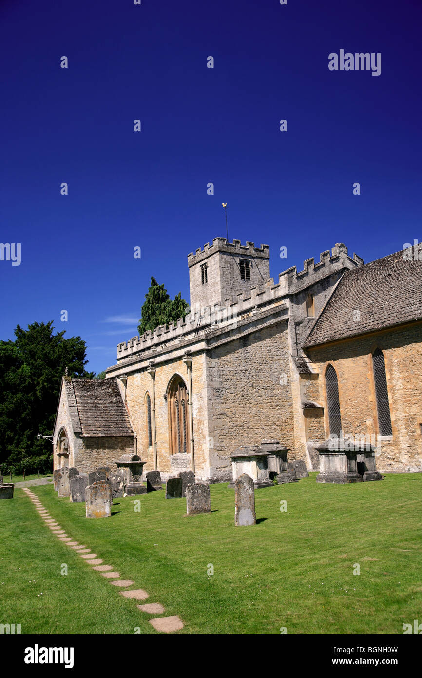 St Marys Pfarrei Kirche Bibury Dorf Gloucestershire Cotswolds UK Stockfoto