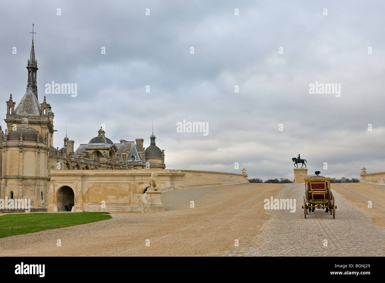 Pferdewagen in Chantilly Stockfoto