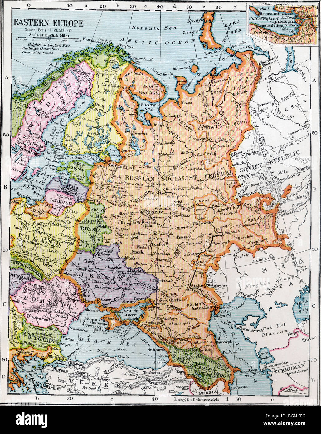 Osteuropa zwischen dem ersten und zweiten Weltkrieg. Stockfoto