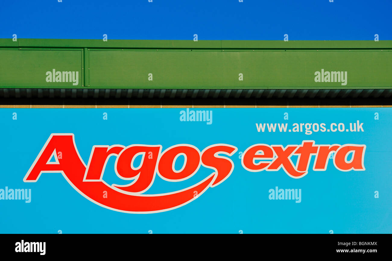 ein Argos zusätzliche Zeichen, uk Stockfoto