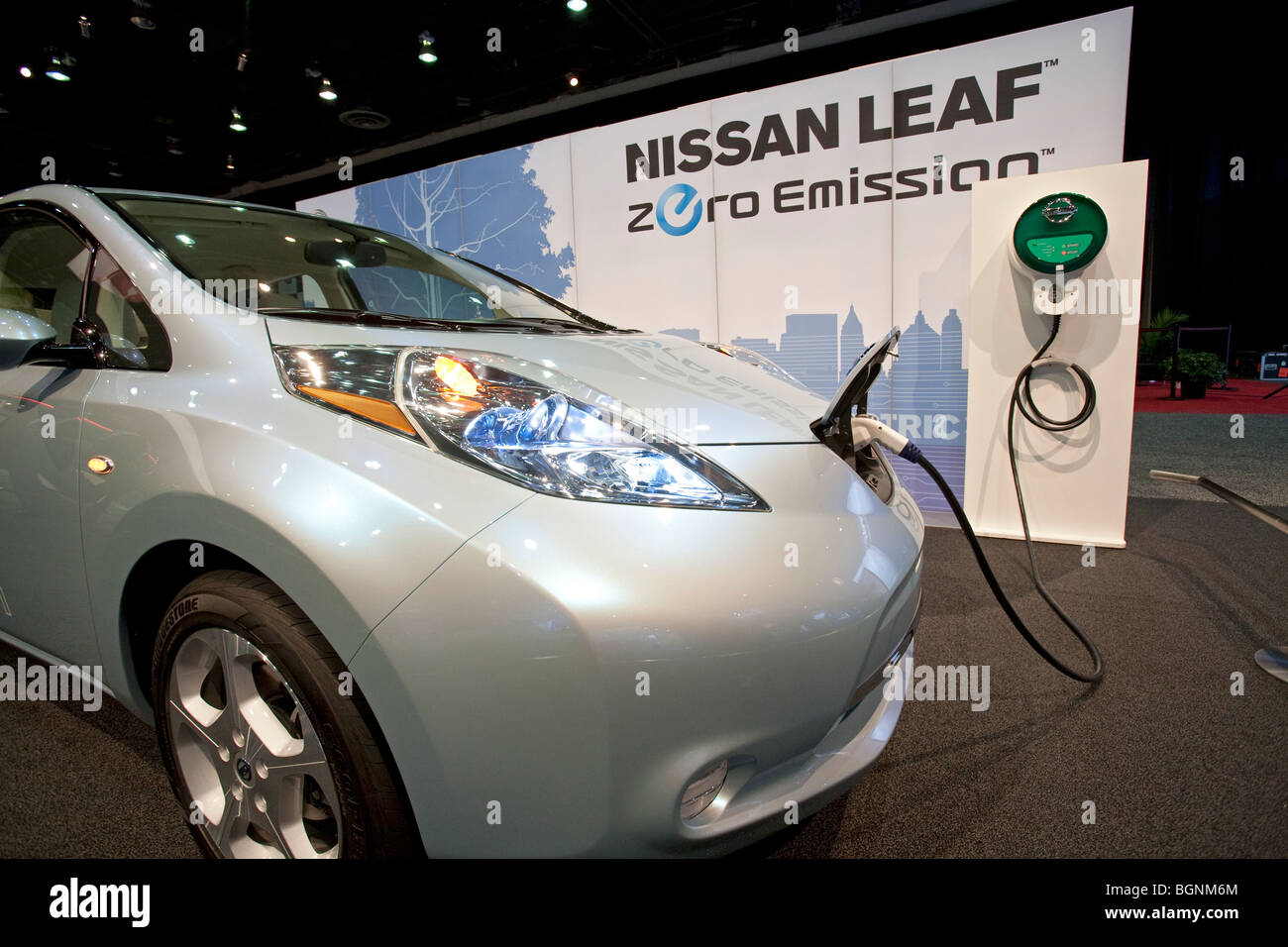 Nissan Leaf Stockfoto