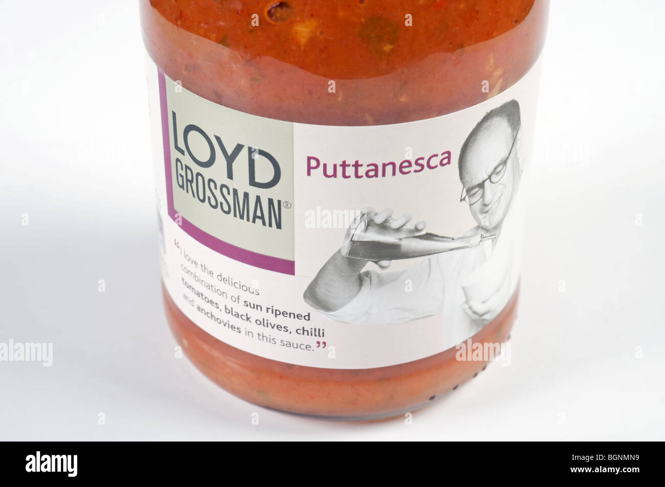 Loyd Grossman Puttanesca Soße Kochen Stockfoto