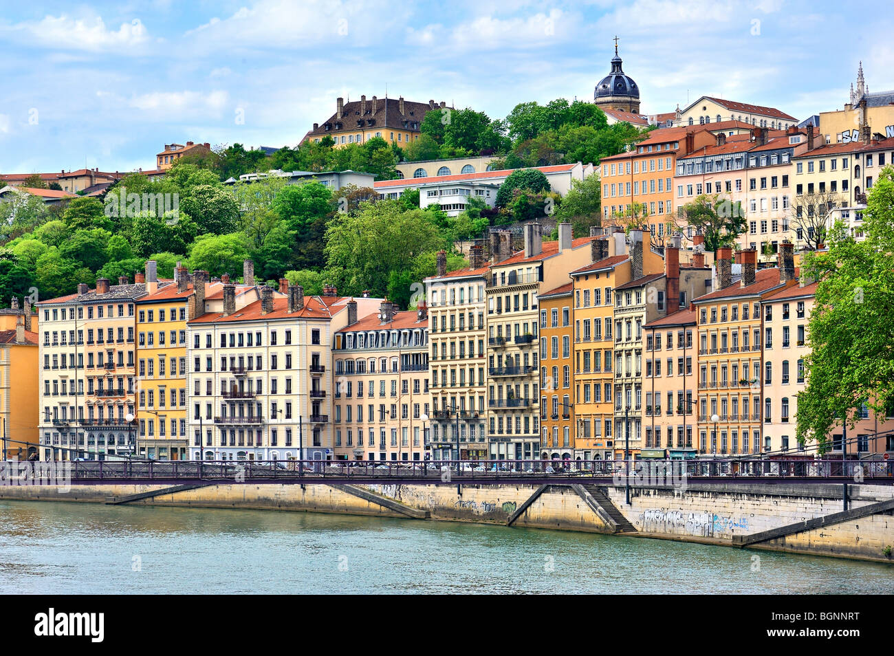 Quai De La Saône, Lyon, Frankreich. Stockfoto