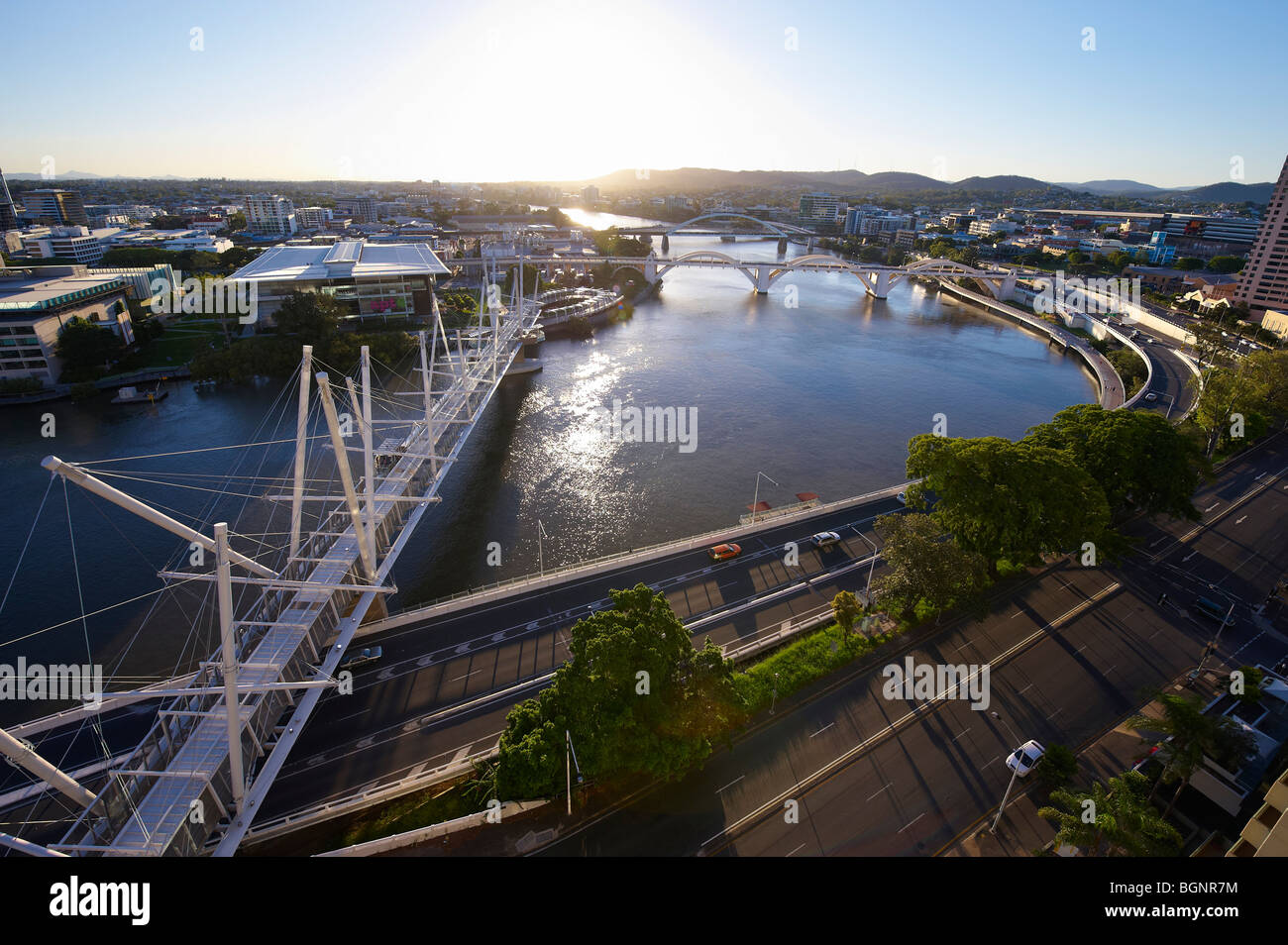 Kurilpa Bridge Brisbane Queensland Australien Stockfoto