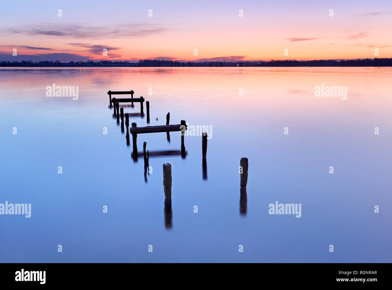 Alte Mole in Oxford Island, Nordirland. Stockfoto