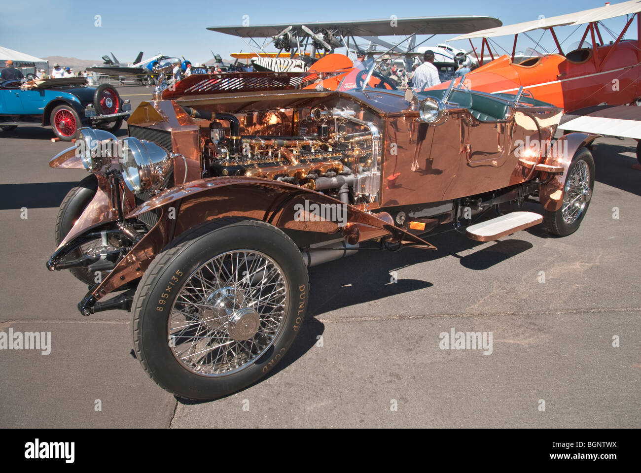 Nevada Reno Air Races 1921 Rolls - Royce Silver Ghost Körper ist solide unvollendete Kupfer Stockfoto