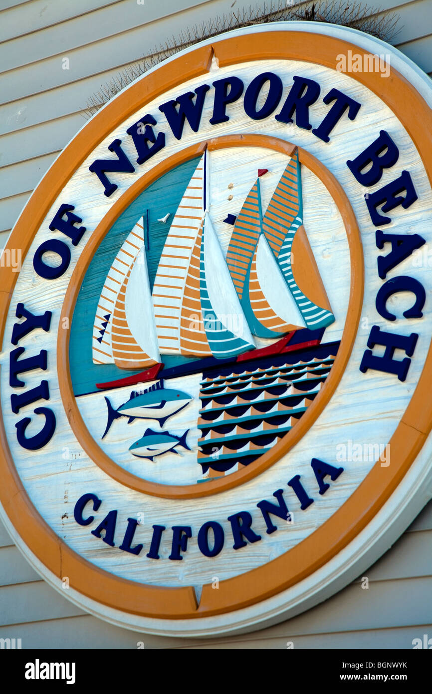 Zeichen von Newport Beach City, Kalifornien, USA Stockfoto