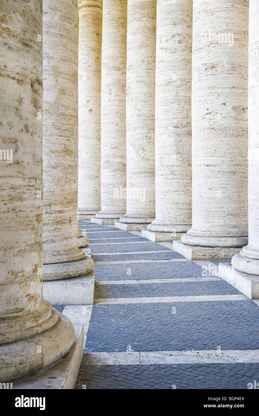 Spalten in dem Petersplatz, Rom, Italien Stockfoto