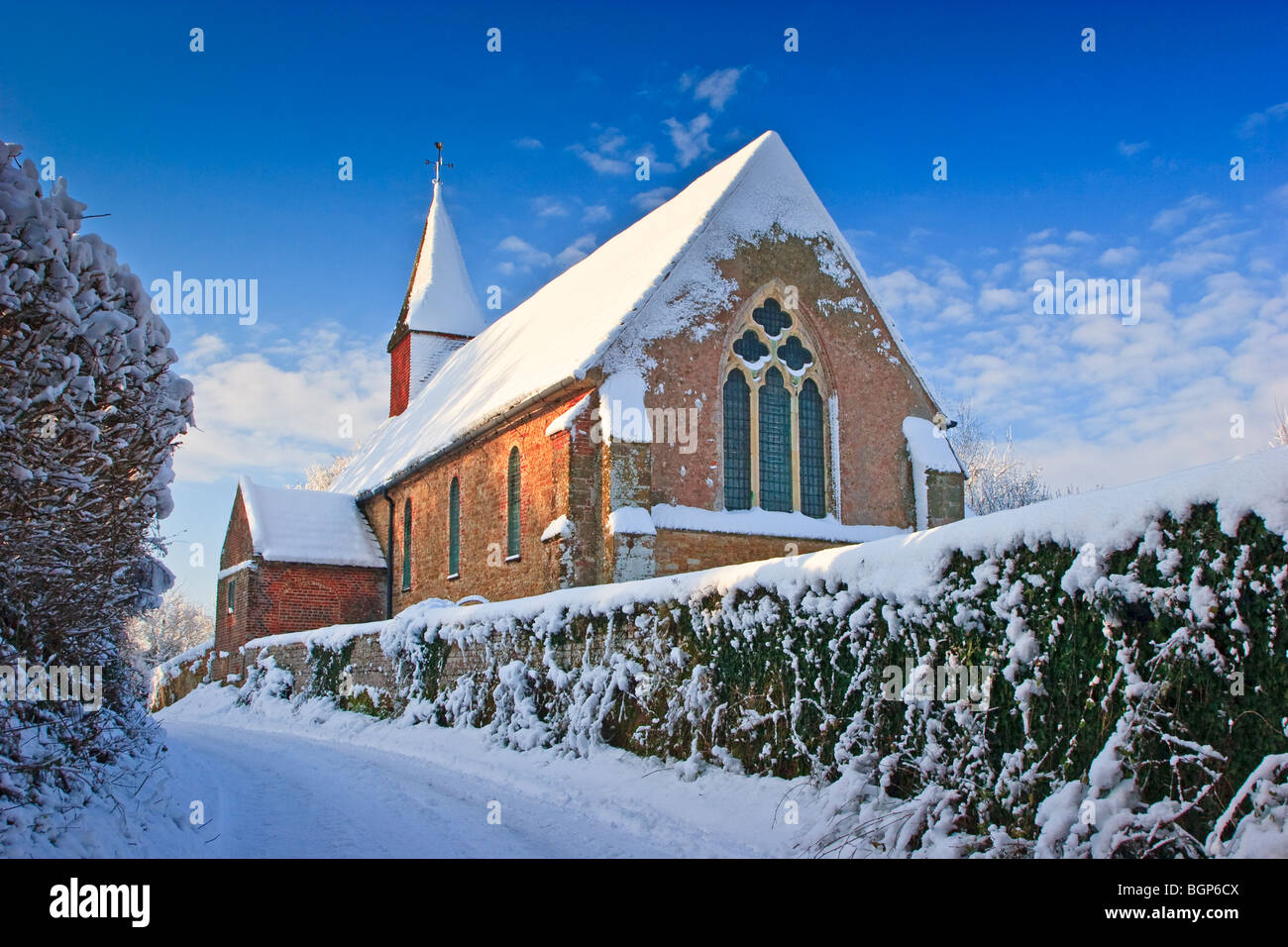 Warminghurst Pfarrkirche in der Winterzeit in der Nähe von Ashington, West Sussex England Great Britain UK 2010 Stockfoto