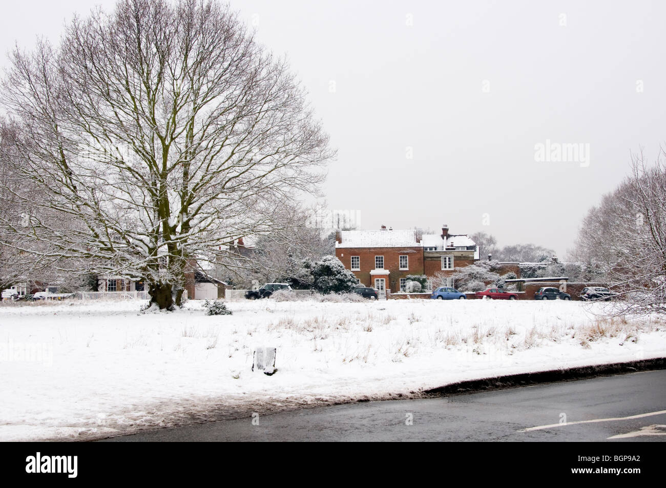 Chislehurst gemeinsame im Schnee. Stockfoto