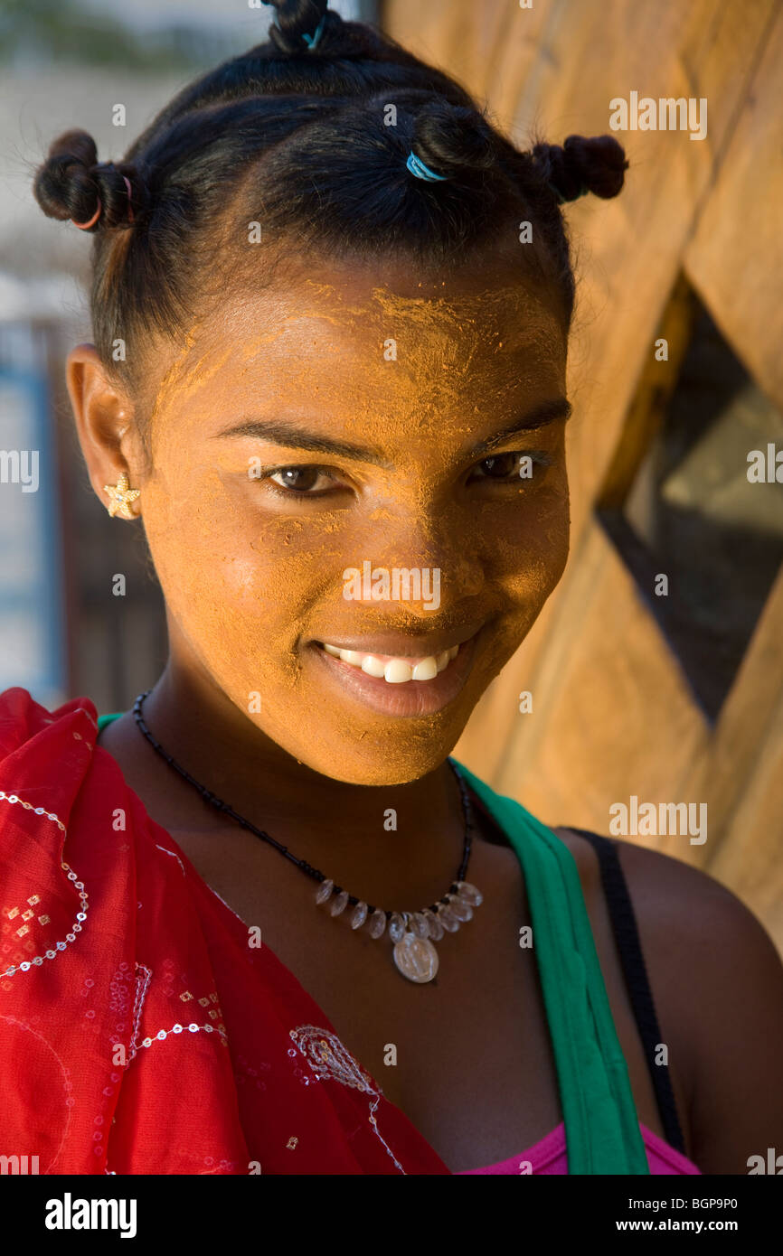 Madagassischen Frau Portrait, Morondava, Madagaskar Stockfoto