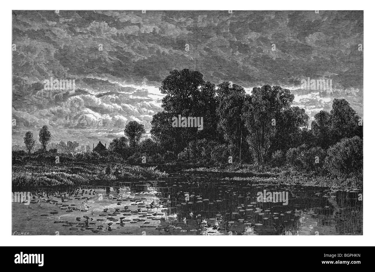 Landschaft am Farmington River Stockfoto
