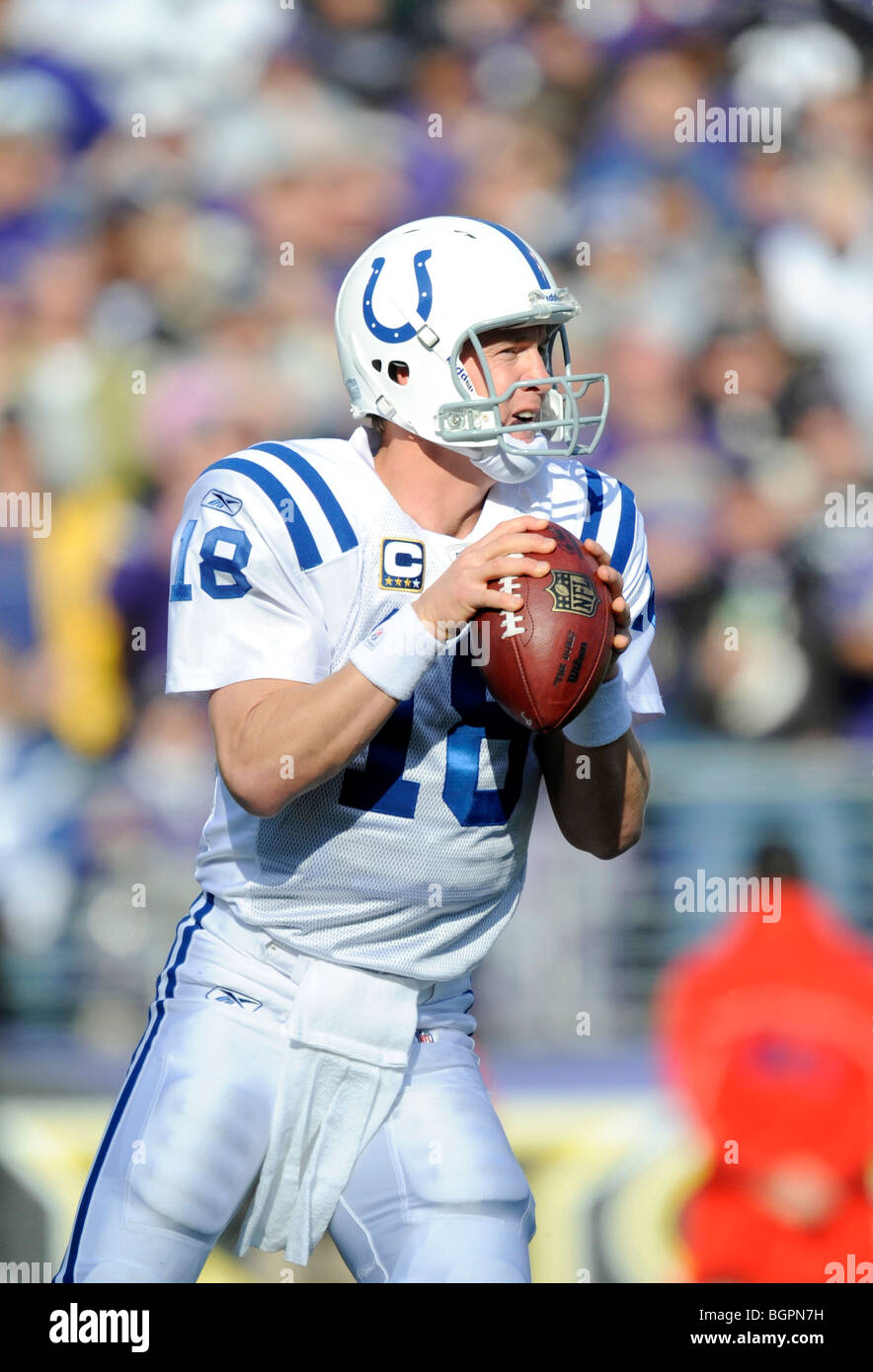 Quarterback Peyton Manning #18 von den Indianapolis Colts Stockfoto
