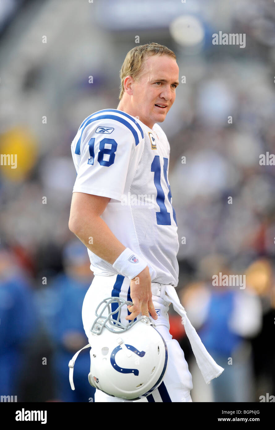 Quarterback Peyton Manning #18 von den Indianapolis Colts Stockfoto