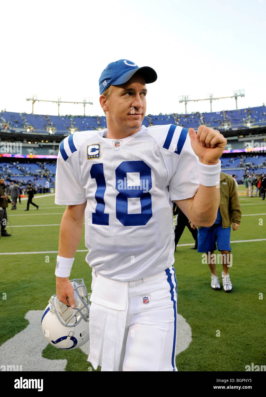 Quarterback Peyton Manning #18 von den Indianapolis Colts Stockfoto