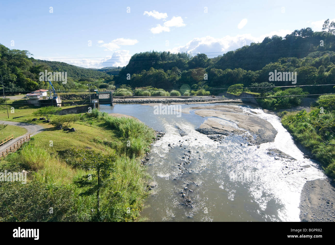 Panama Boquete Staudamm am Fluss Caldera Stockfoto