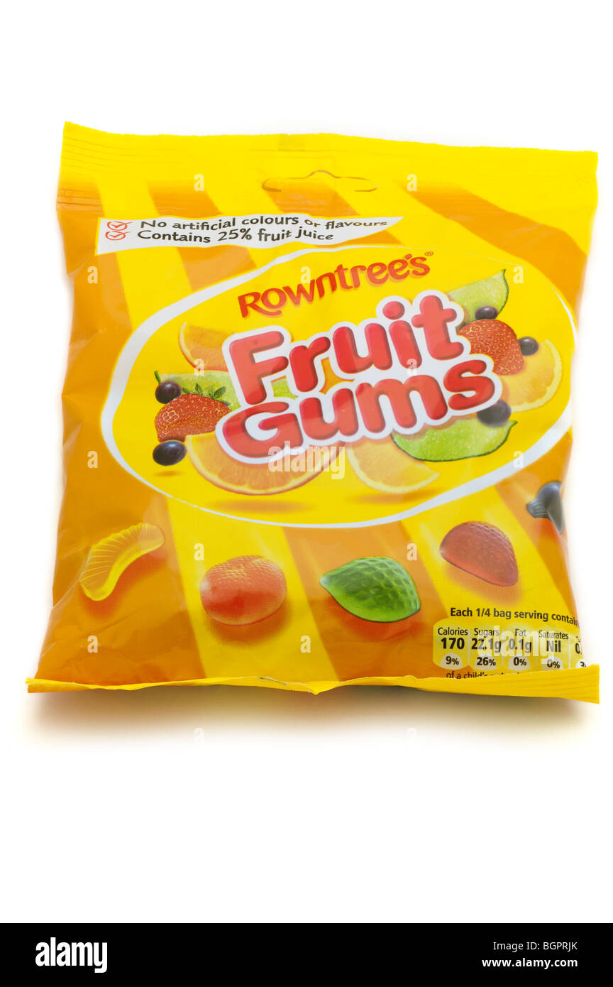 Beutel mit Rowntrees "Fruchtgummi" Stockfoto