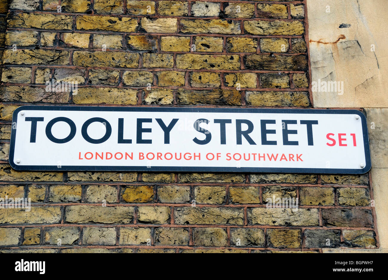 Tooley Street SE1 Zeichen London Borough of Southwark England UK Stockfoto