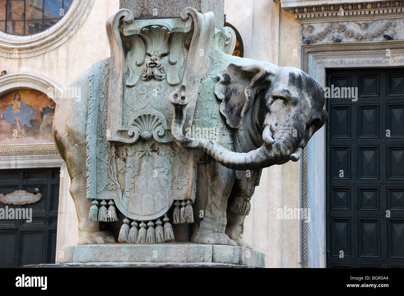 Pulcino della Minerva Elefant Skulptur in Piazza Minerva, Rom, Italien Stockfoto