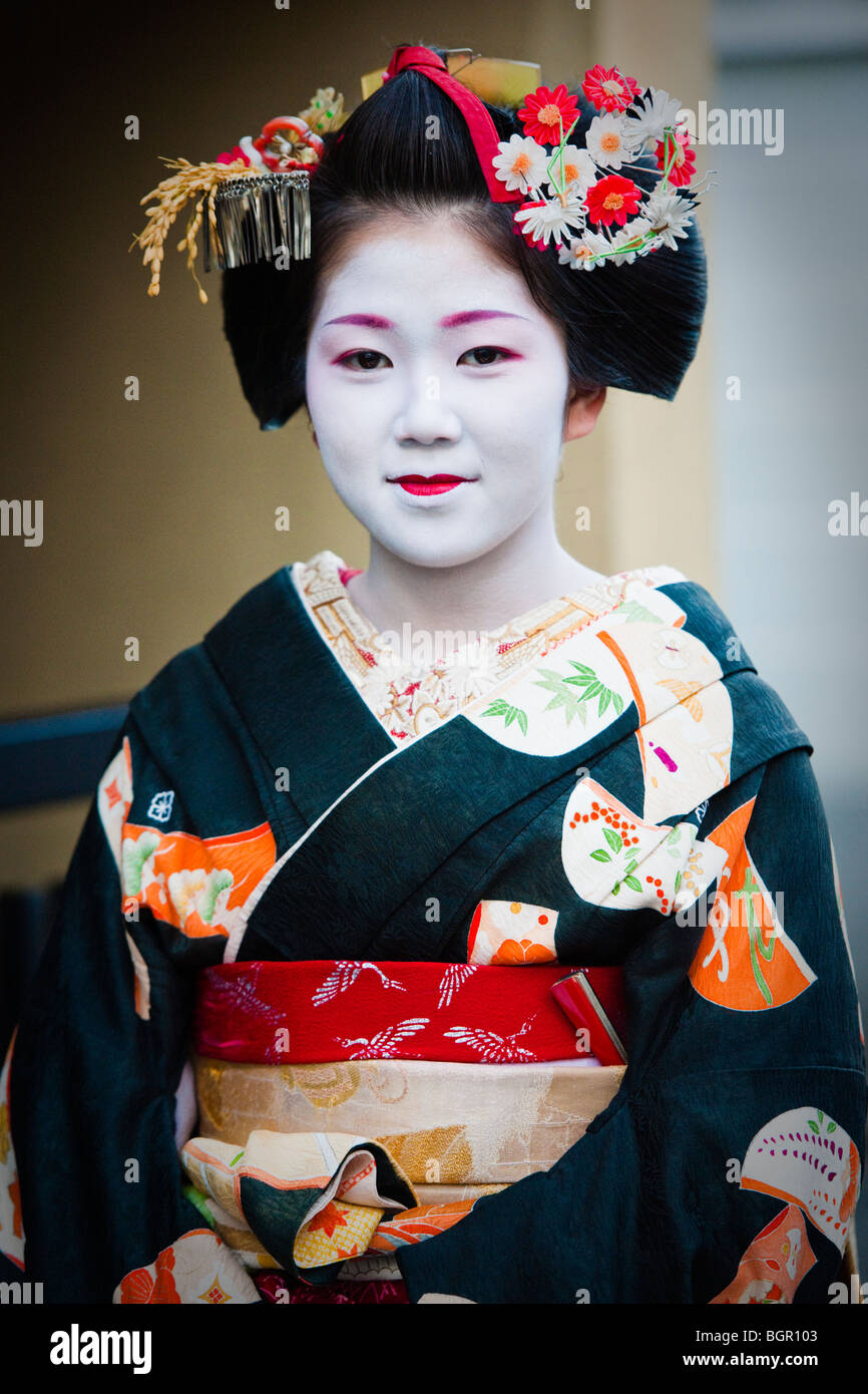 Maiko in der Kyotos Kamishichiken District - Kyoto, Japan Stockfoto