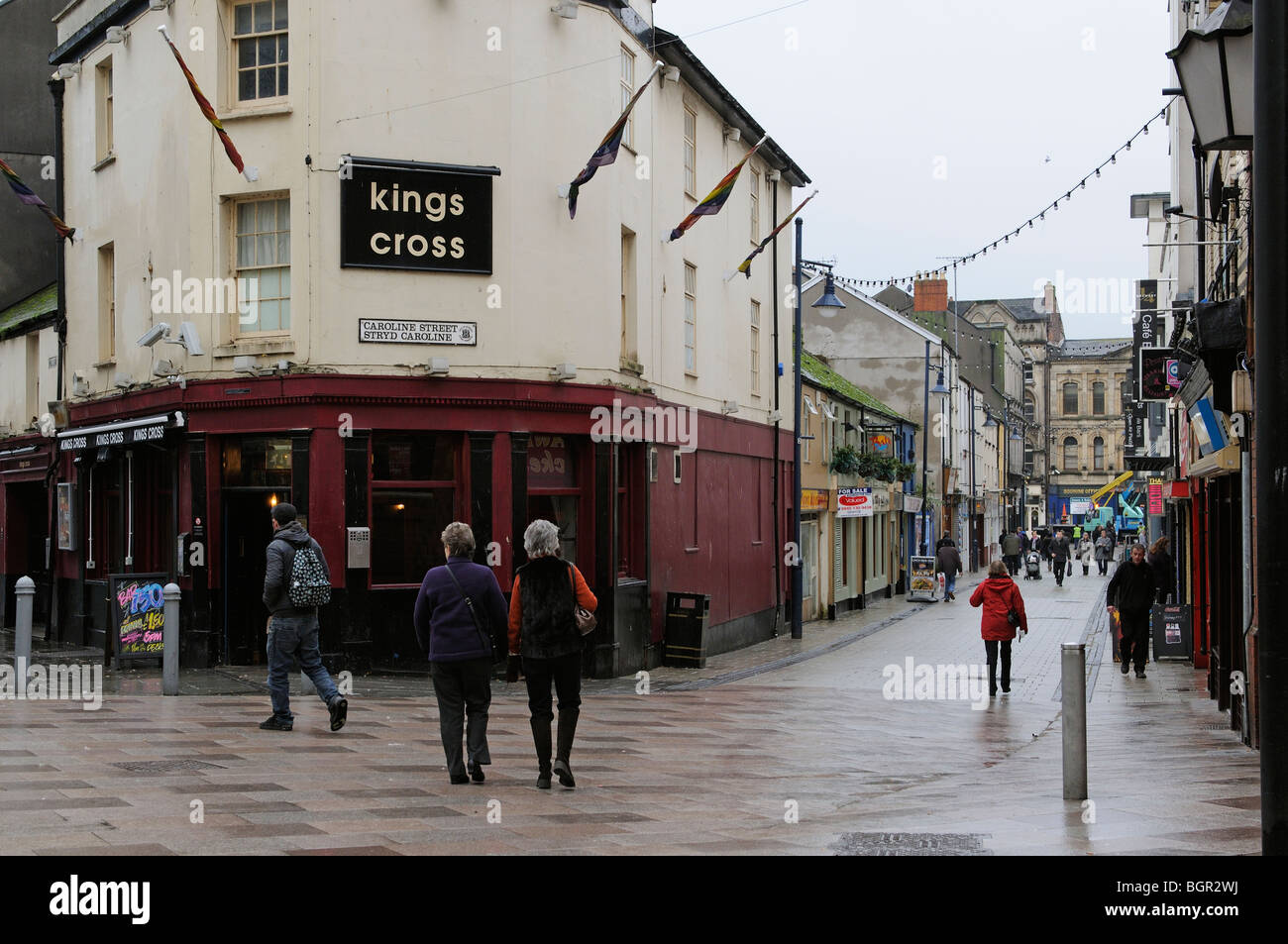 Der berühmt-berüchtigten Caroline Street Cardiff South Wales und dem Kings Cross Pub gestimmt Best Gay Bar in Wales 2009 Stockfoto