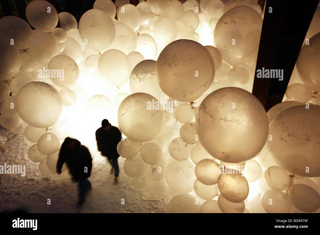 Europäische Stadt der Kultur 2010, Essen, Kunst-Installation, Luftballons Stockfoto