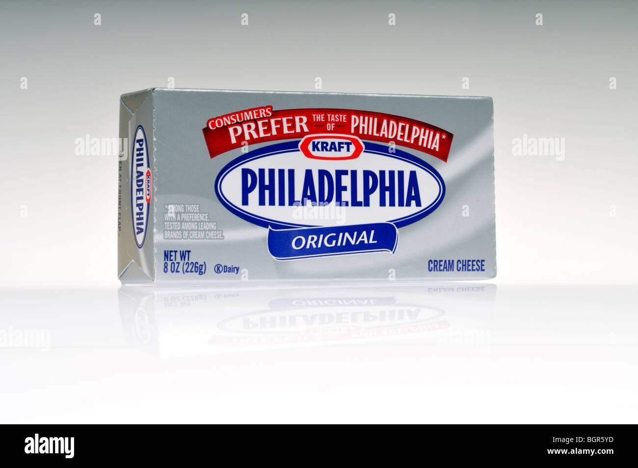 Ein Paket von Kraft Foods Philadelphia Frischkäse Stockfoto