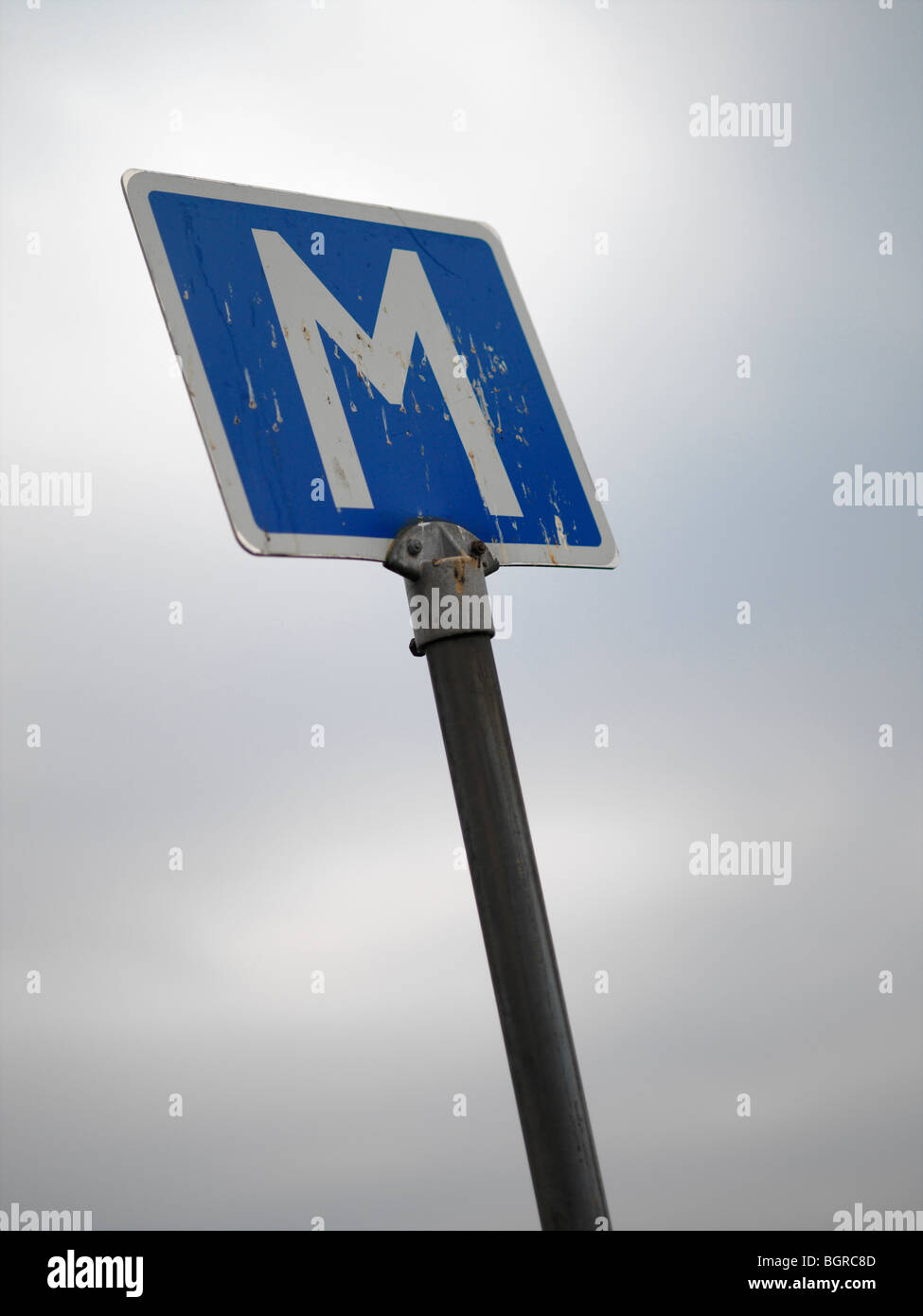 Ein Meeting-Schild an der Straße, Schweden. Stockfoto