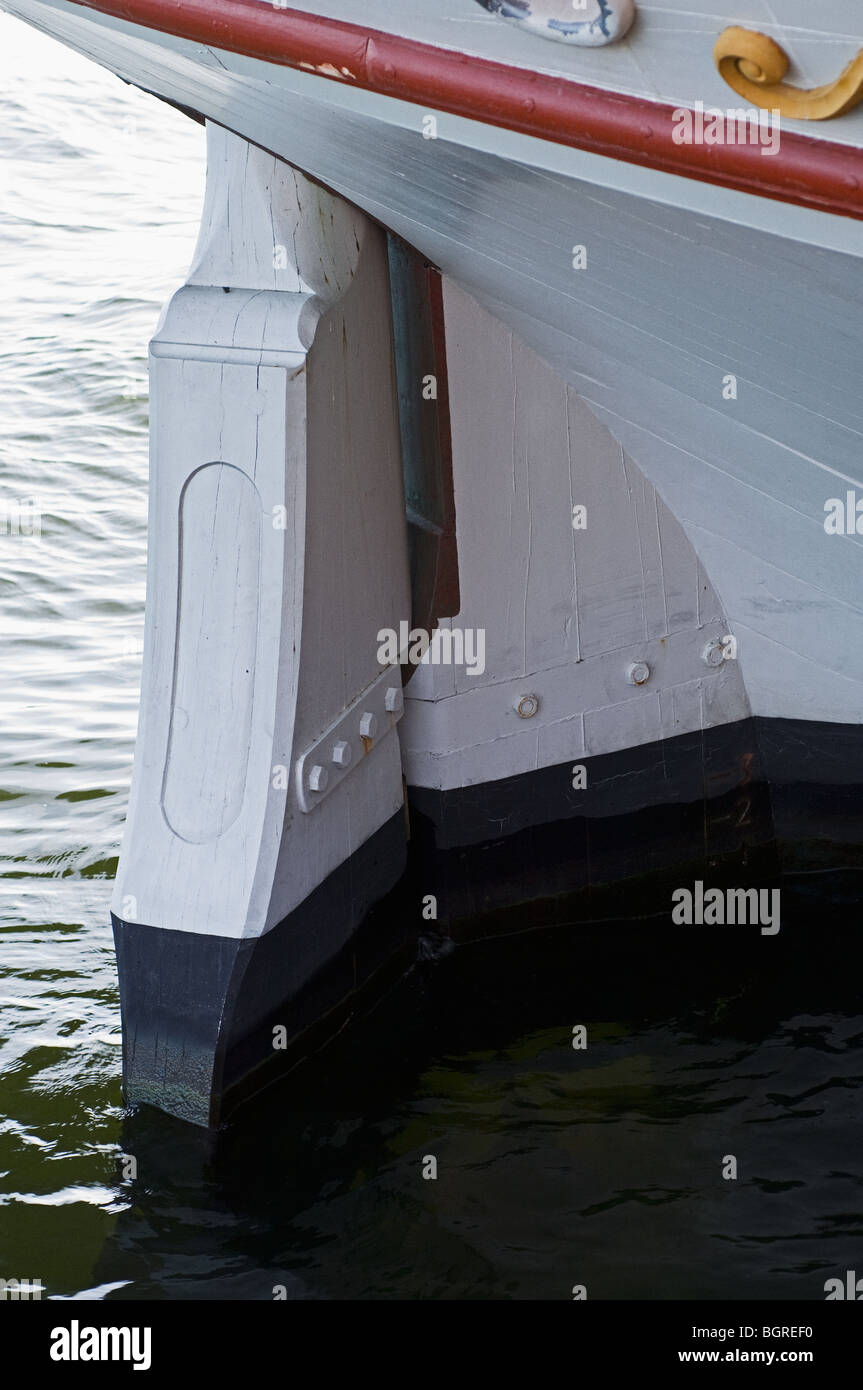 Das Ruder eines alten Schiffes, Schweden. Stockfoto