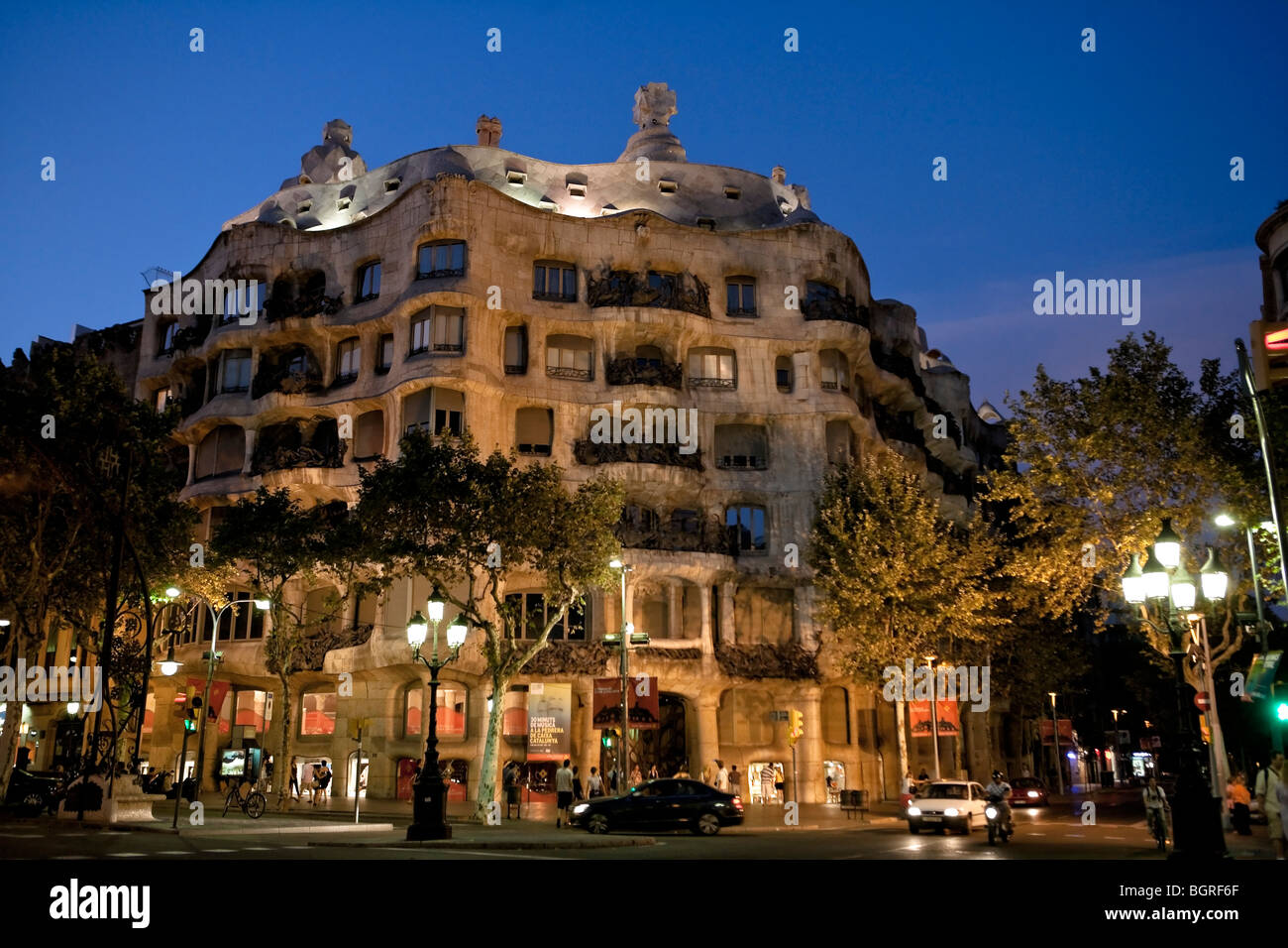 Barcelona - Spanisch-Art-Nouveau-Bewegung - Modernisme - Gaudi - Stadtteil Eixample - Casa Mila oder "La Pedrera" Stockfoto