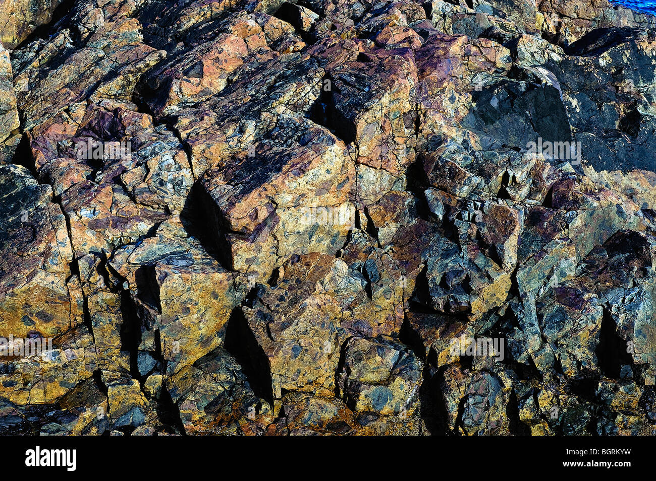 Rauhe Granit detail, Maine, USA Stockfoto