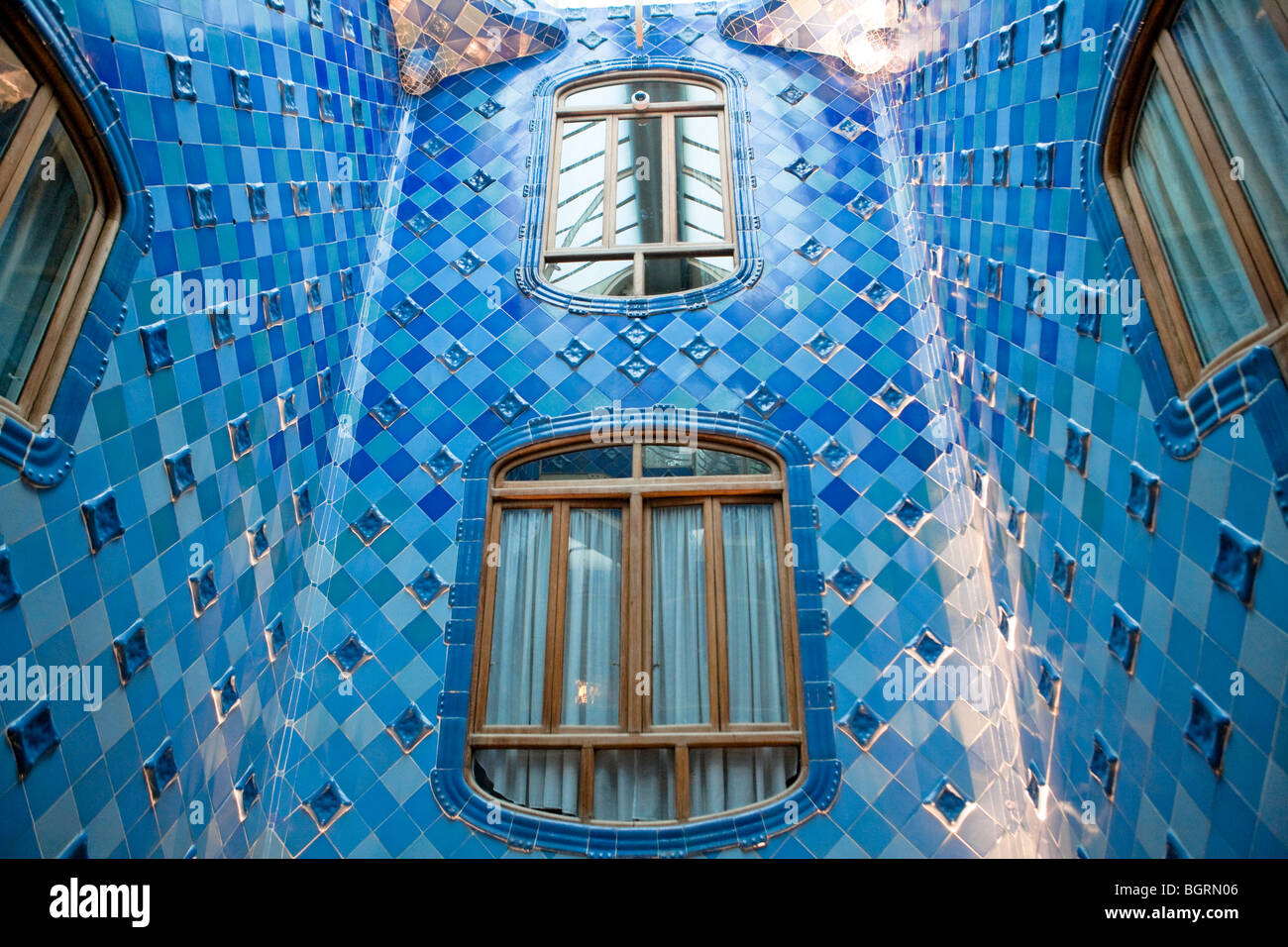 Barcelona - Casa Batllo - Gaudi - spanischen Jugendstils - Modernisme - Gaudi - Stadtteil Eixample Stockfoto