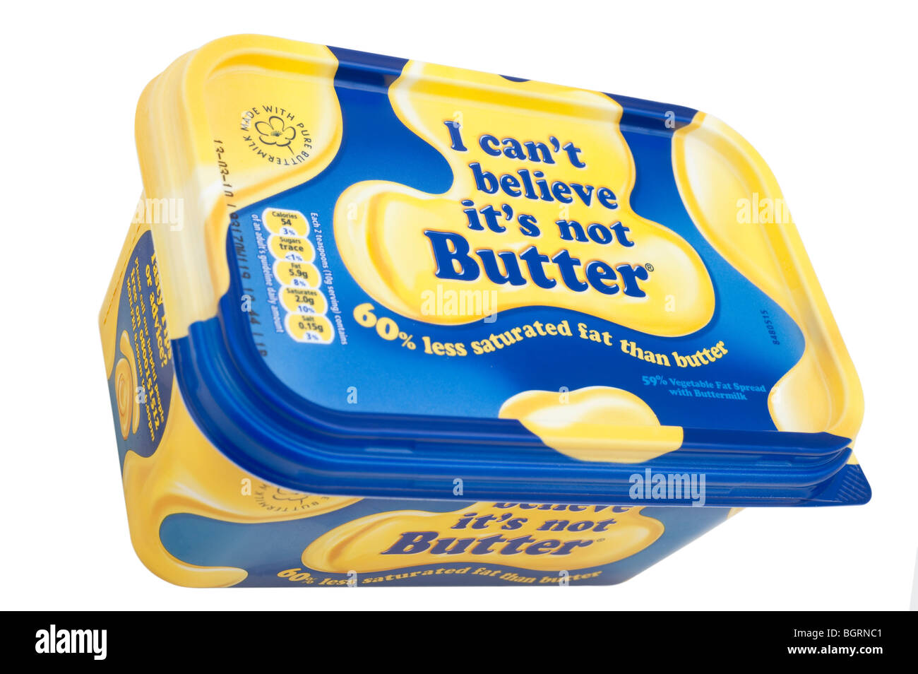 Wanne mit ich kann nicht glauben, nicht butter Margarine Stockfoto