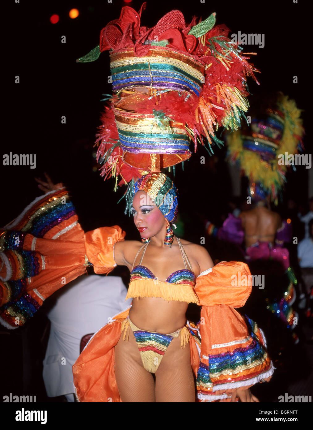 Cabaret Parisien Tänzerin, Hotel Internacional Cabaret, Havanna, La Habana, Republik Kuba Stockfoto