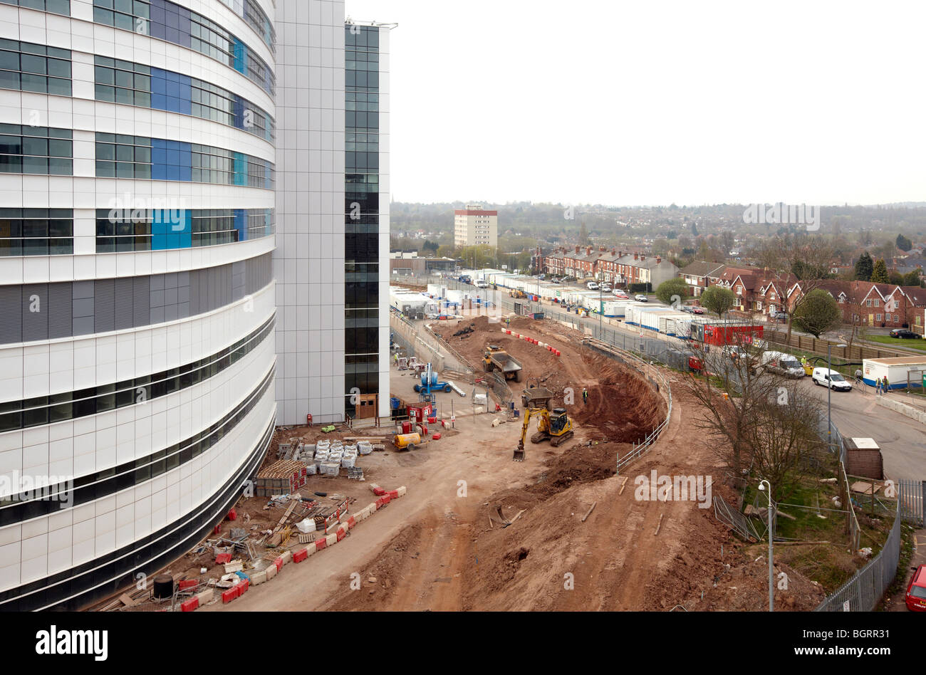 Gebäude von der Queen Elizabeth Hospital Birmingham, Birmingham erste neue Akutkrankenhaus in 70 Jahren. Stockfoto