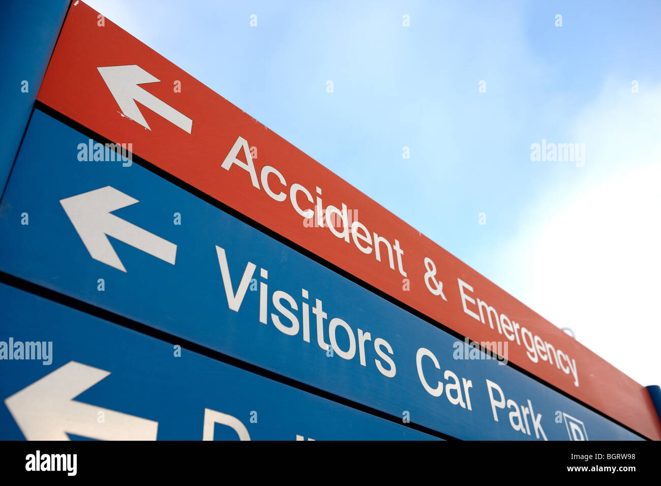 A + E Accident und Notfall Schild eine NHS-Hospitz Stockfoto