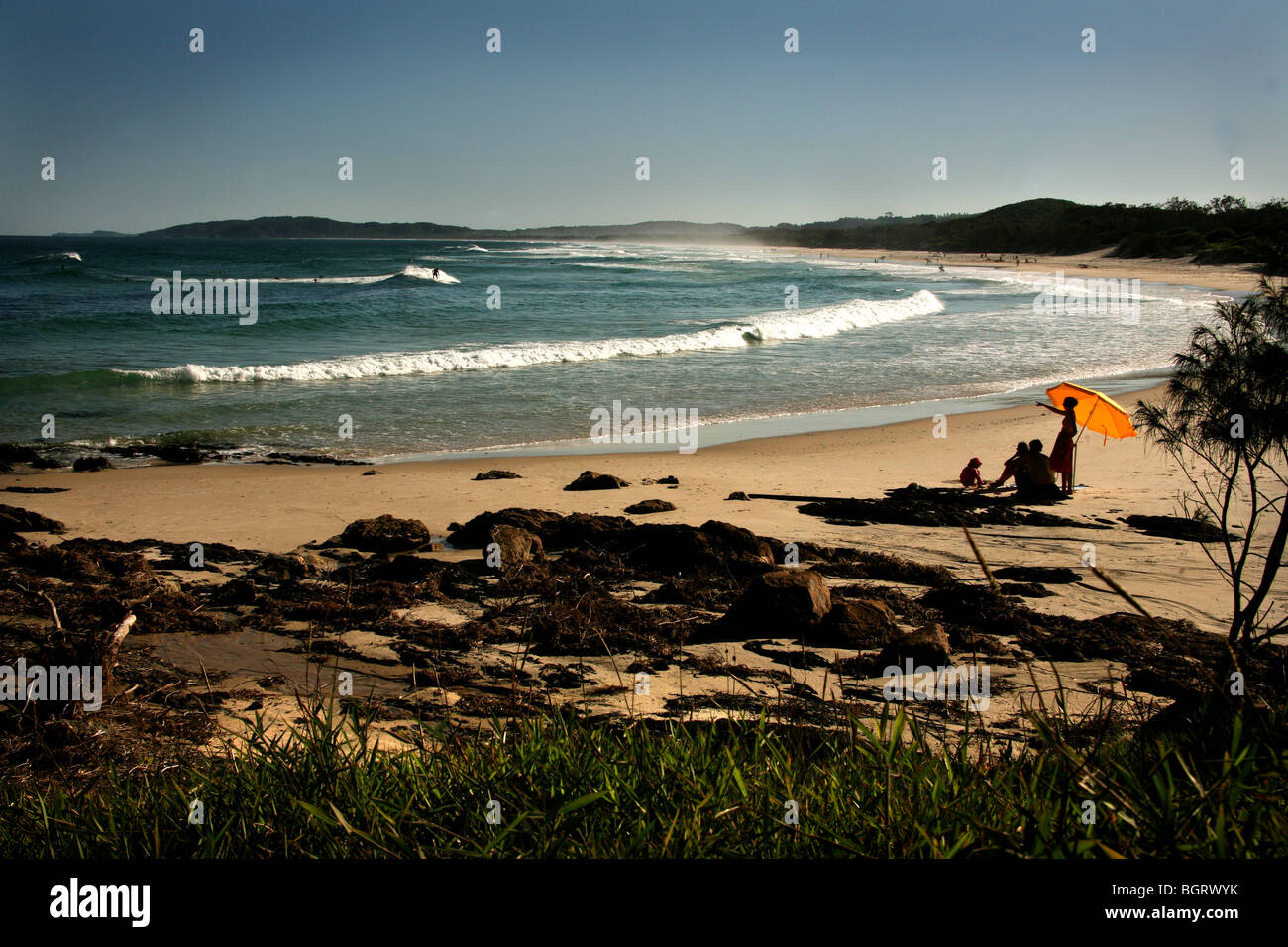 Gemütliche Ecke am Strand von Talg in Byron Bay Australien Stockfoto