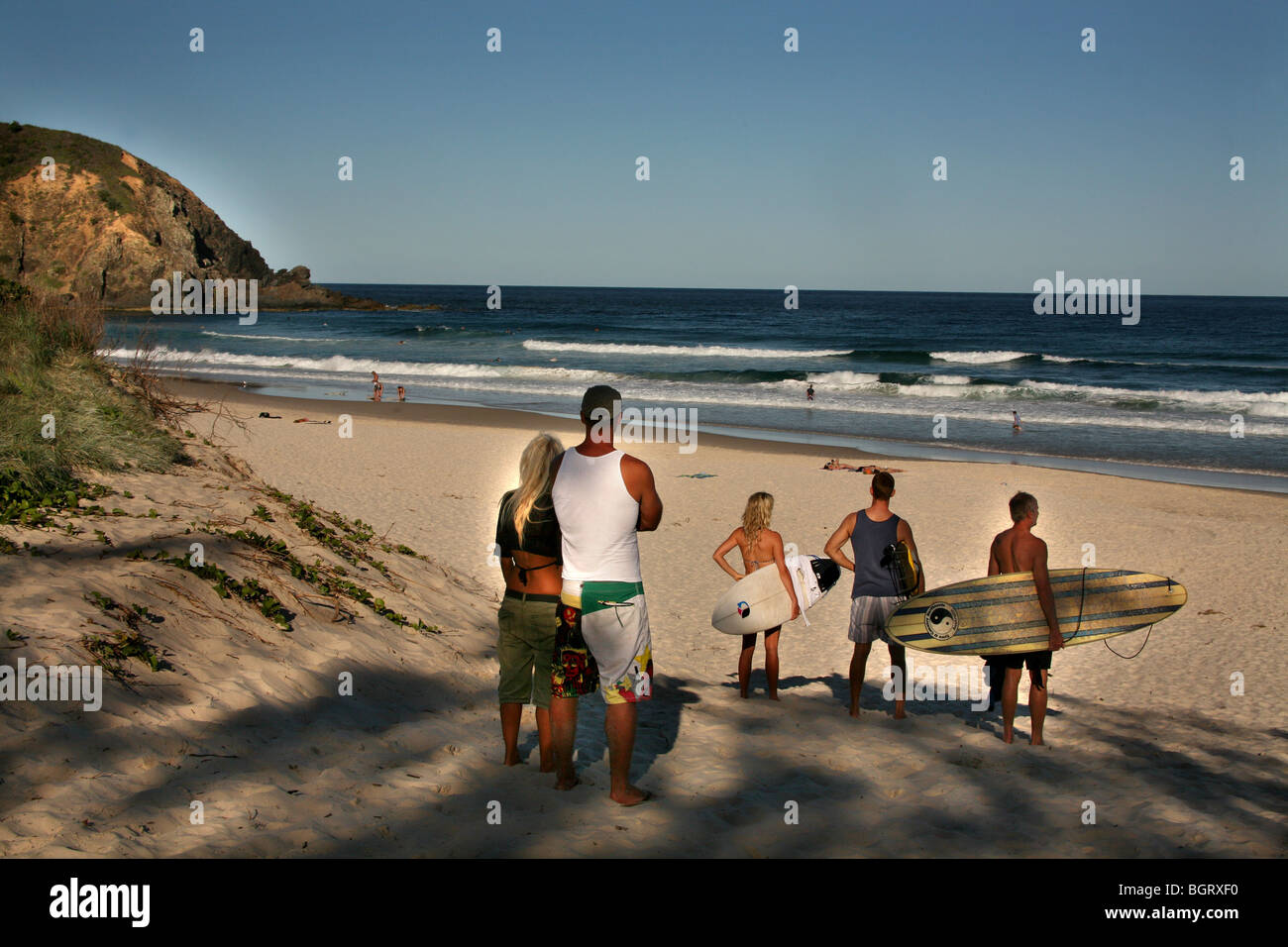Gemütliche Ecke am Strand von Talg in Byron Bay Australien Stockfoto