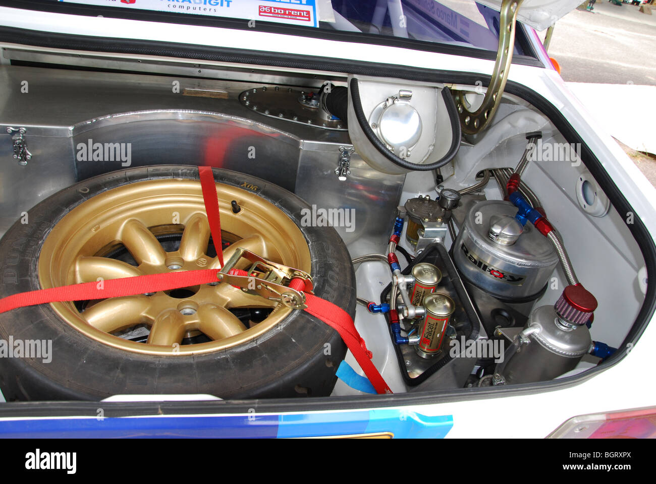 Reserverad Ford Escort Mk II BDA in 2009 Paradigit-ELE-Rallye, Niederlande Stockfoto