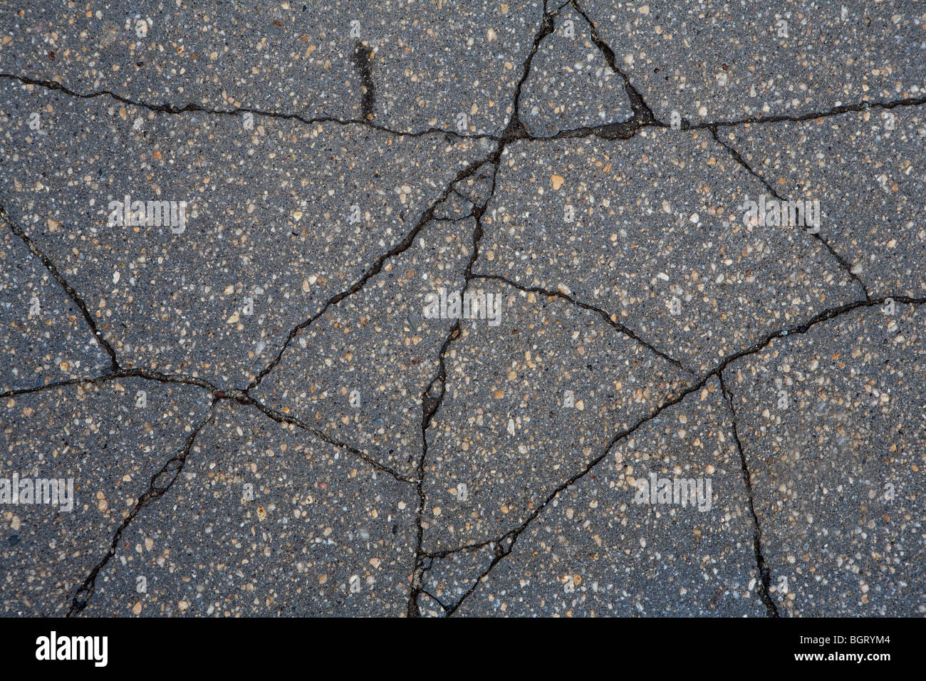 Gebrochene Gehweg Stockfoto