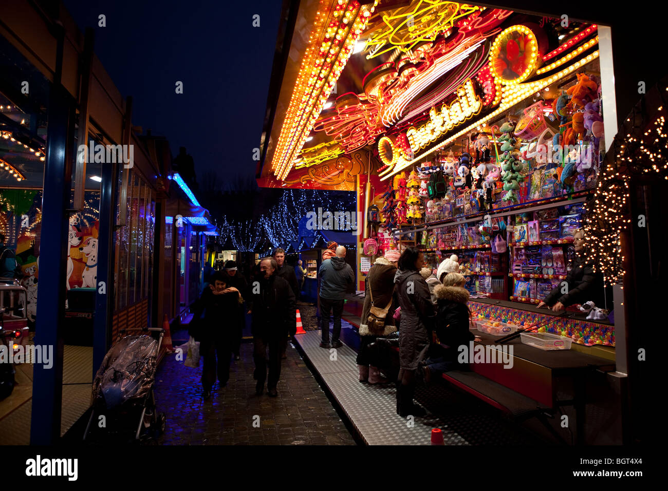 Weihnachtsmarkt, Brügge, Belgien Stockfoto