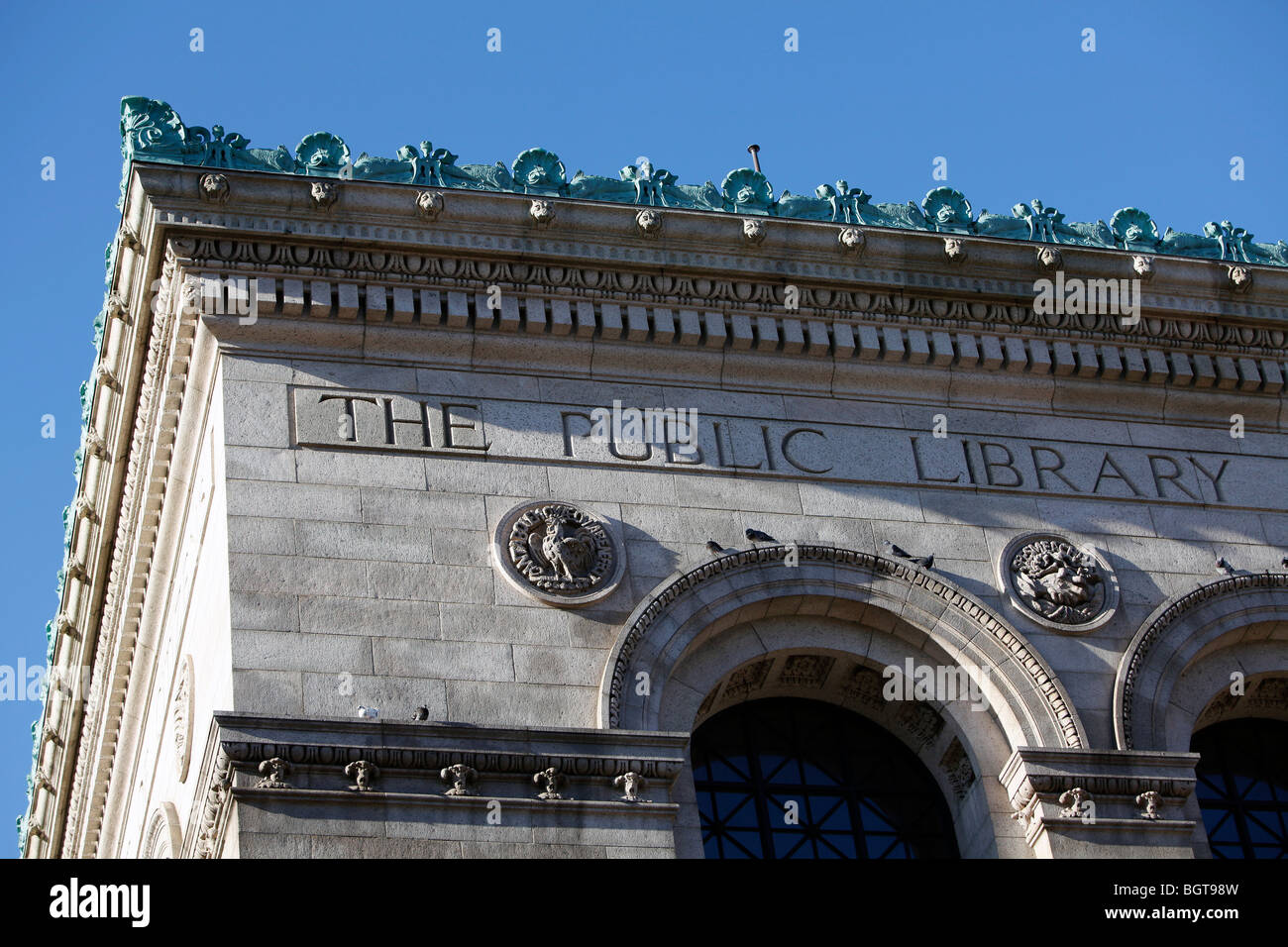 Boston Public Library Fassade Stockfoto