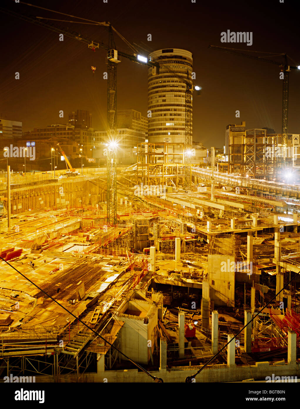 Birmingham Bullring Baustelle während es gebaut wurde Stockfoto