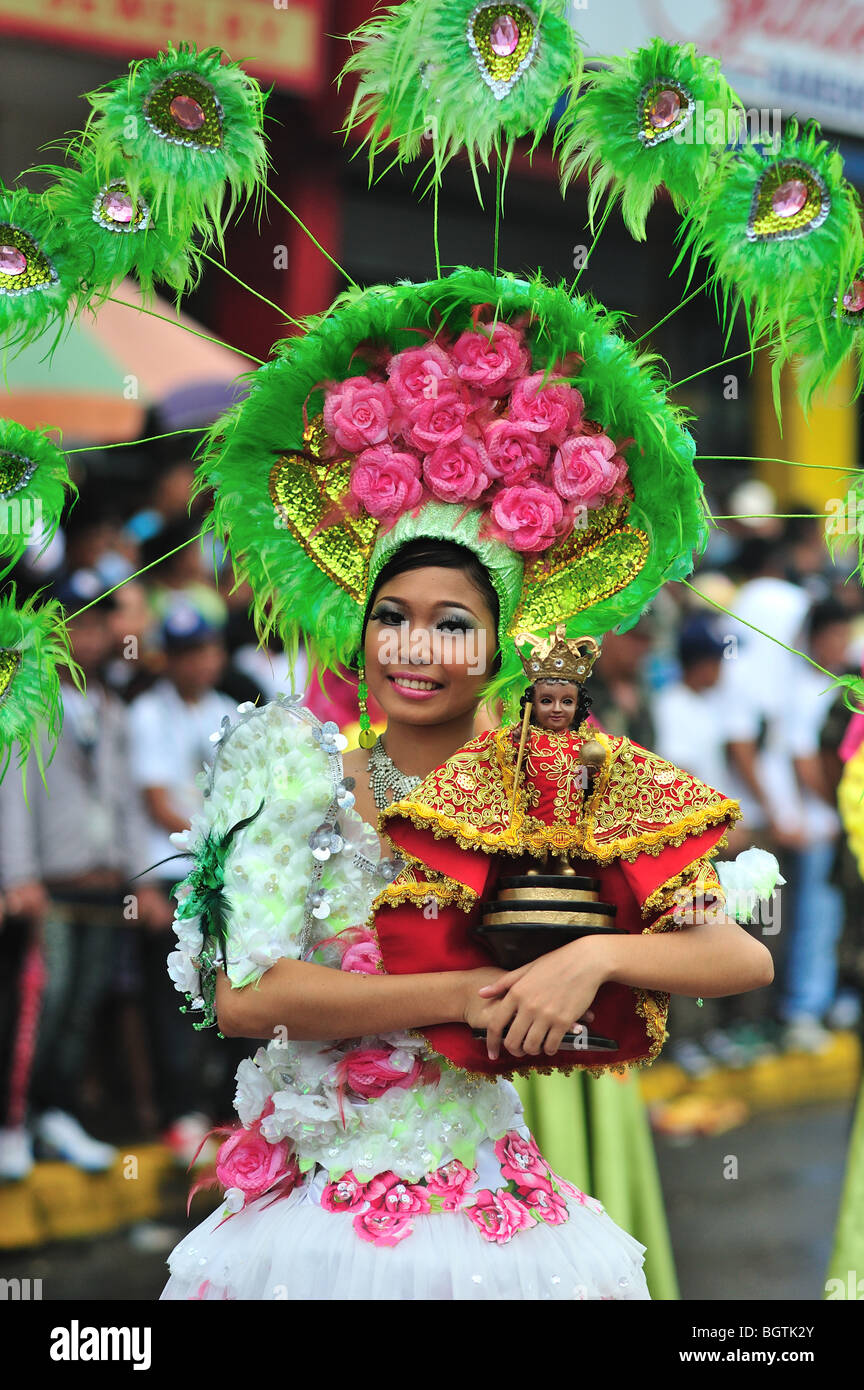 Sinulog Festival Königin Cebu City, Philippinen Stockfoto