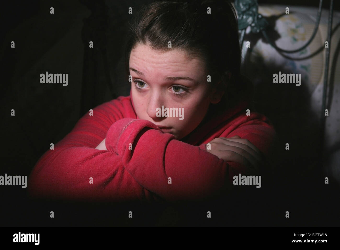 Teenager-Mädchen Angst Stockfoto