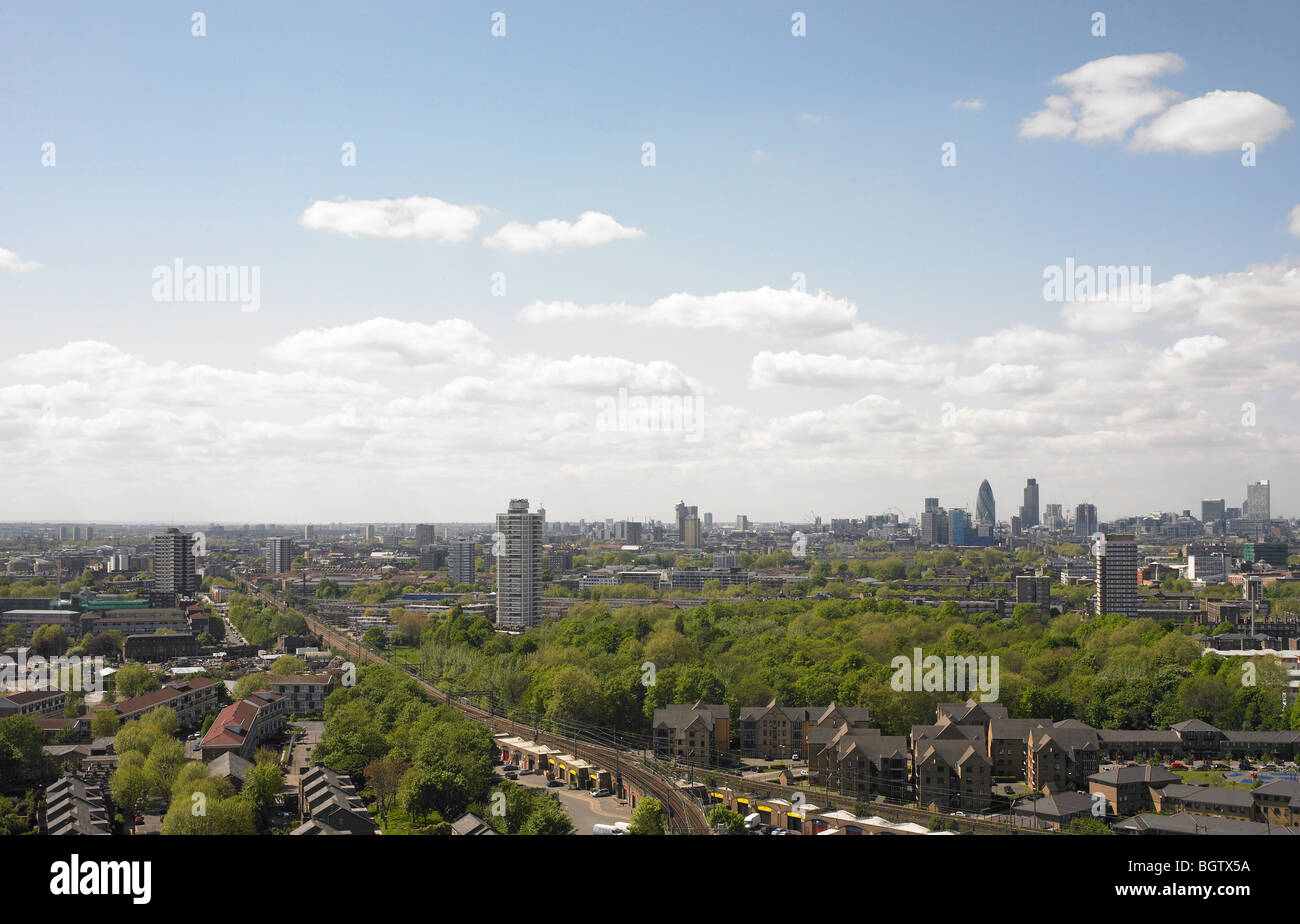 London-Gesamtansicht mit Gurke 2009 Stockfoto