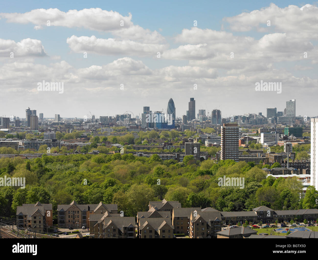 London-Gesamtansicht mit Gurke 2009 Stockfoto
